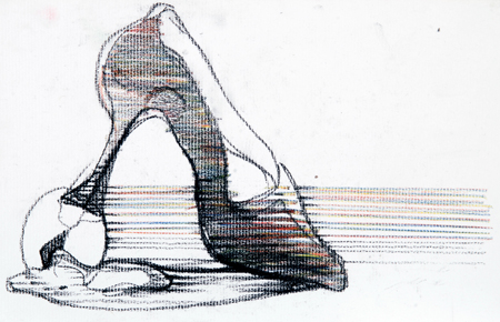 2009 - Tojás és nöi cipö 20x30cm rajz