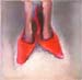 2005 - Kislány nagy cipöben 30x30cm krétarajz magántulajdon